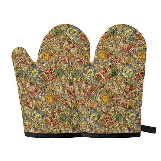 Vintage Wicca Tarot Card Print Oven Mitts