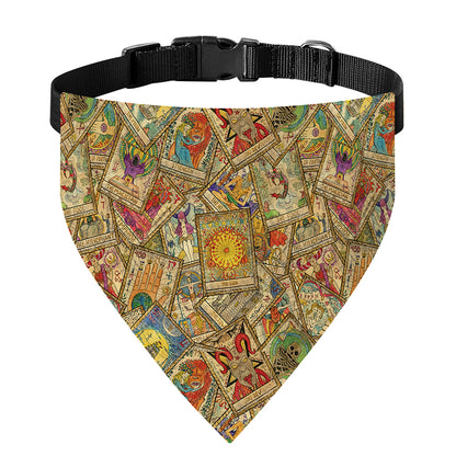 Vintage Wicca Tarot Card Print Over The Collar Dog Bandana