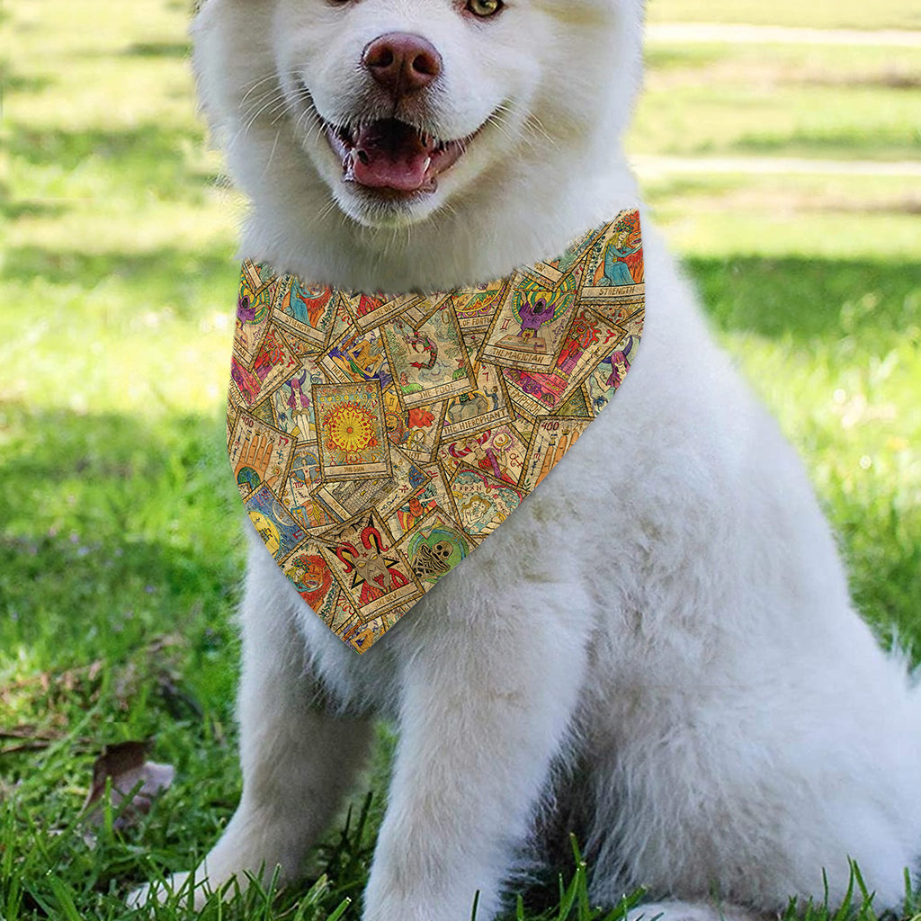 Vintage Wicca Tarot Card Print Over The Collar Dog Bandana