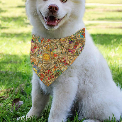 Vintage Wicca Tarot Card Print Over The Collar Dog Bandana
