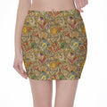 Vintage Wicca Tarot Card Print Pencil Mini Skirt