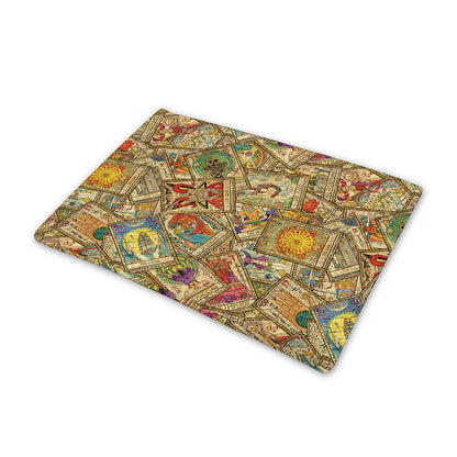 Vintage Wicca Tarot Card Print Pet Cooling Mat Cover