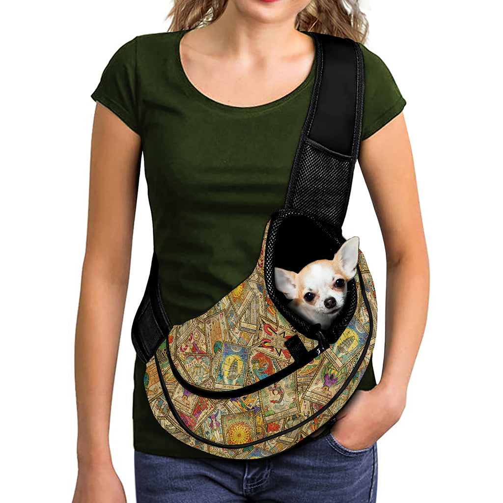 Vintage Wicca Tarot Card Print Pet Sling Carrier