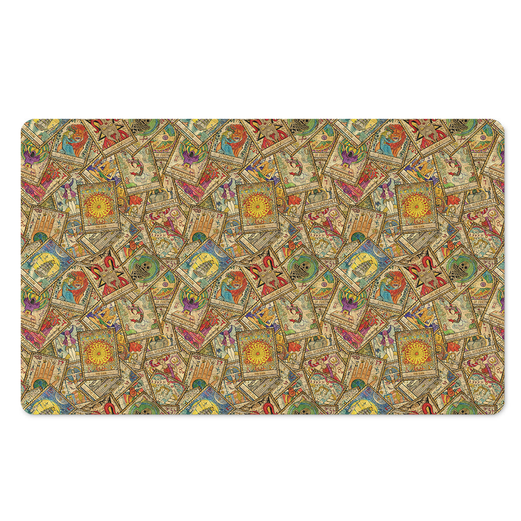 Vintage Wicca Tarot Card Print Polyester Doormat