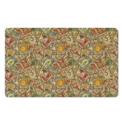 Vintage Wicca Tarot Card Print Polyester Doormat