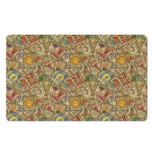 Vintage Wicca Tarot Card Print Polyester Doormat