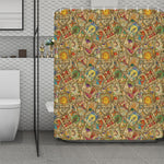 Vintage Wicca Tarot Card Print Polyester Shower Curtain