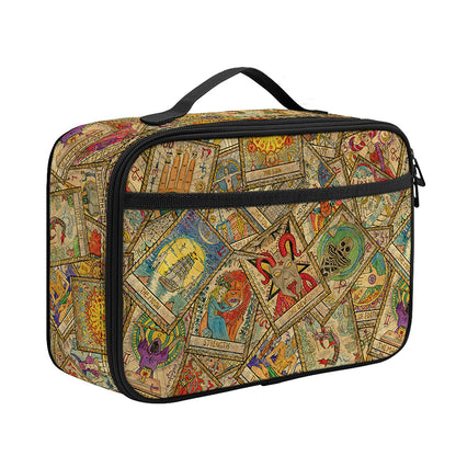 Vintage Wicca Tarot Card Print Portable Lunch Bag