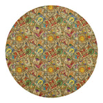 Vintage Wicca Tarot Card Print Round Blanket