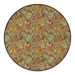 Vintage Wicca Tarot Card Print Round Floor Mat