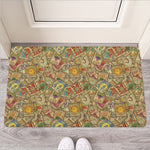 Vintage Wicca Tarot Card Print Rubber Doormat