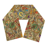 Vintage Wicca Tarot Card Print Scarf