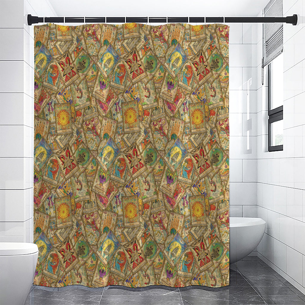 Vintage Wicca Tarot Card Print Shower Curtain