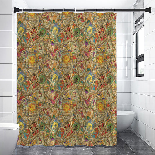 Vintage Wicca Tarot Card Print Shower Curtain