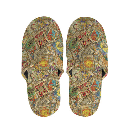 Vintage Wicca Tarot Card Print Slippers