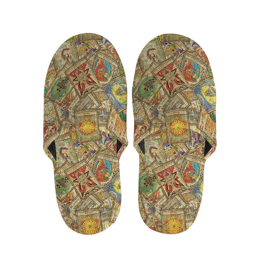 Vintage Wicca Tarot Card Print Slippers