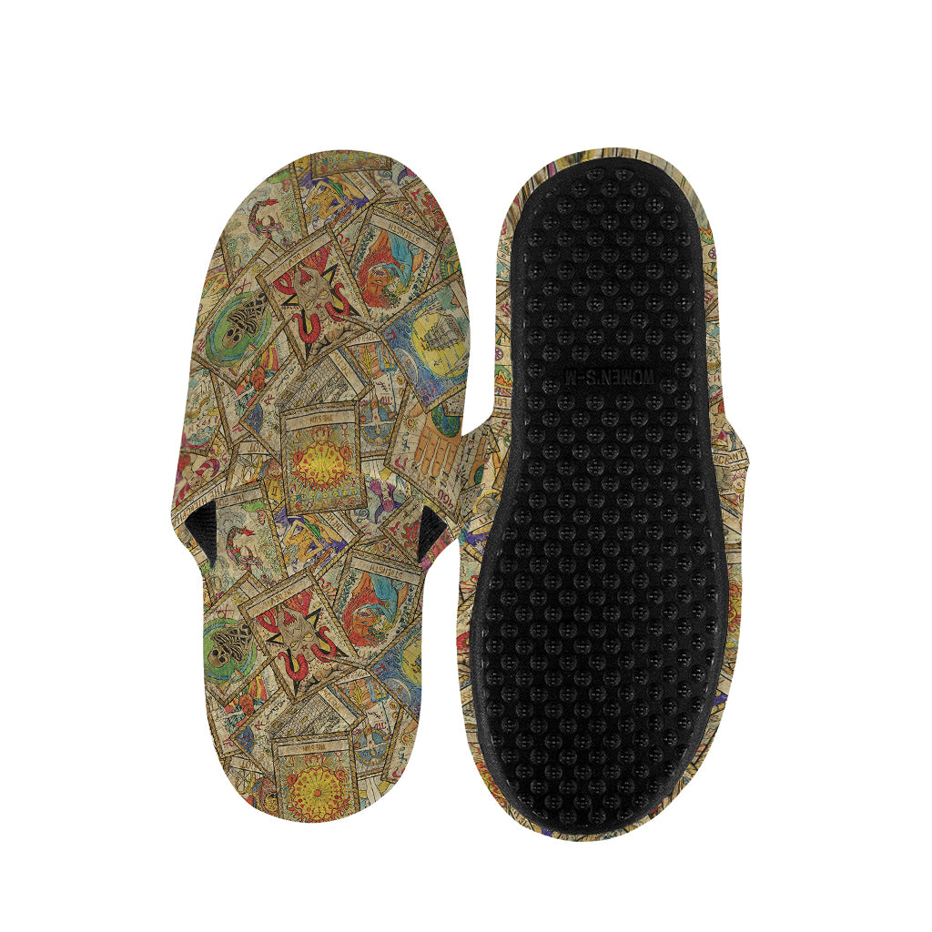 Vintage Wicca Tarot Card Print Slippers