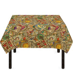 Vintage Wicca Tarot Card Print Tablecloth