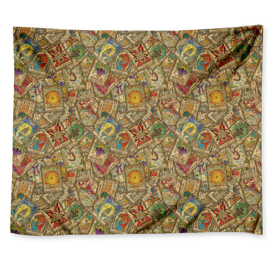 Vintage Wicca Tarot Card Print Tapestry