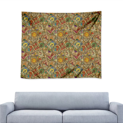 Vintage Wicca Tarot Card Print Tapestry