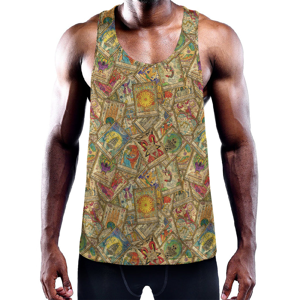 Vintage Wicca Tarot Card Print Training Tank Top