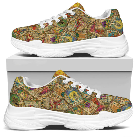 Vintage Wicca Tarot Card Print White Chunky Shoes