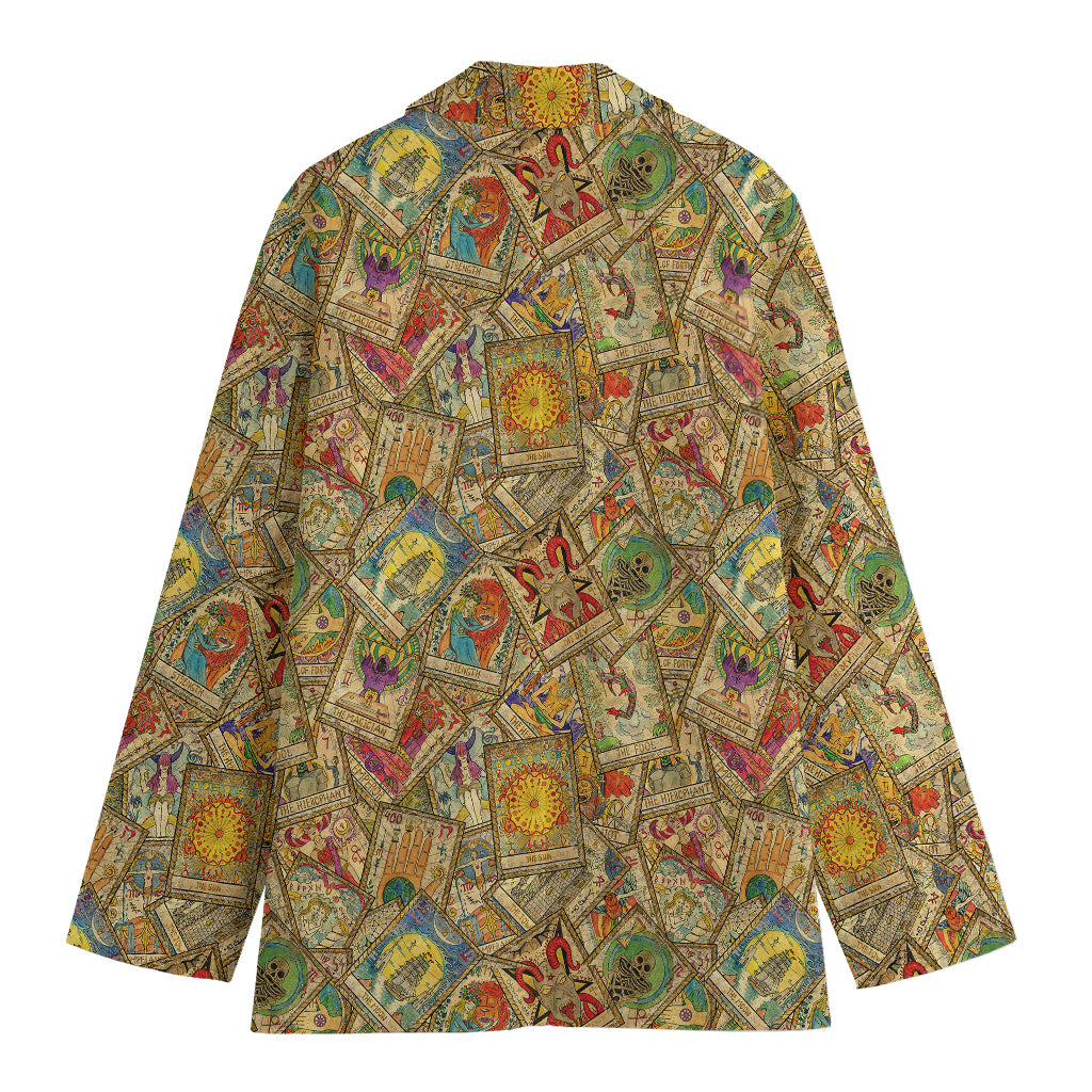 Vintage Wicca Tarot Card Print Women's Blazer