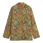 Vintage Wicca Tarot Card Print Women's Cotton Blazer