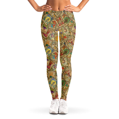 Vintage Wicca Tarot Card Print Women's Leggings