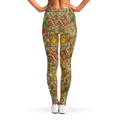 Vintage Wicca Tarot Card Print Women's Leggings