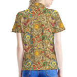 Vintage Wicca Tarot Card Print Women's Polo Shirt