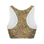 Vintage Wicca Tarot Card Print Women's Sports Bra