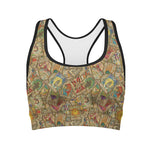Vintage Wicca Tarot Card Print Women's Sports Bra