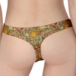 Vintage Wicca Tarot Card Print Women's Thong
