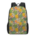 Vintage Zebra Pineapple Pattern Print 17 Inch Backpack
