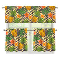 Vintage Zebra Pineapple Pattern Print 3 Piece Kitchen Curtains