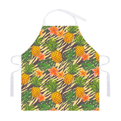 Vintage Zebra Pineapple Pattern Print Adjustable Apron