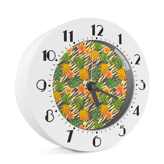 Vintage Zebra Pineapple Pattern Print Alarm Clock