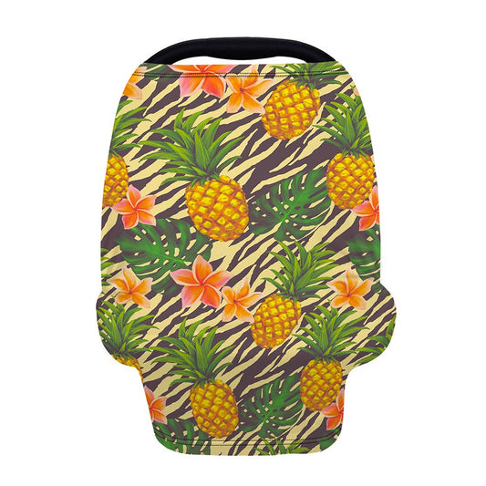 Vintage Zebra Pineapple Pattern Print Baby Seat Cover