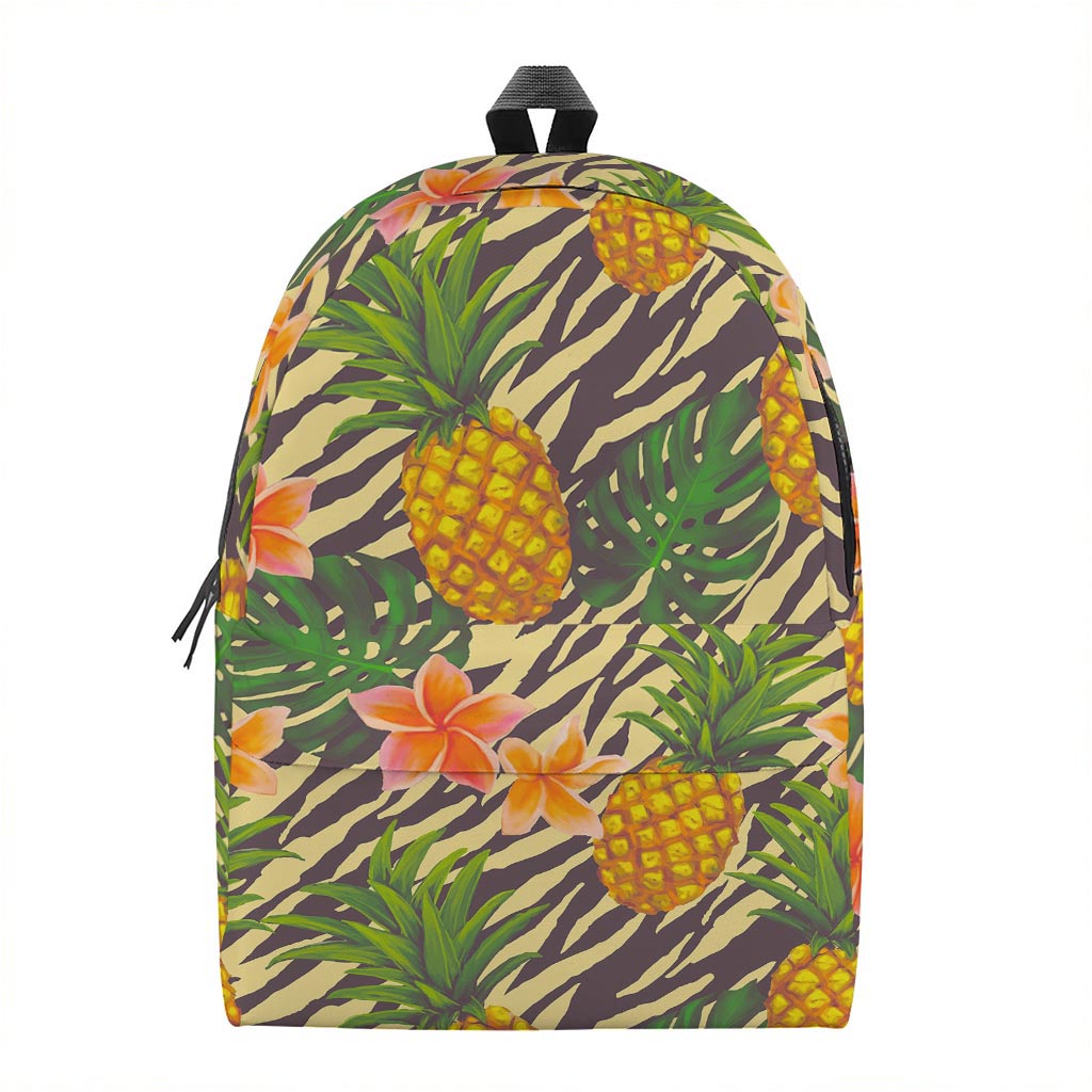 Vintage Zebra Pineapple Pattern Print Backpack