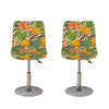 Vintage Zebra Pineapple Pattern Print Bar Stool Covers