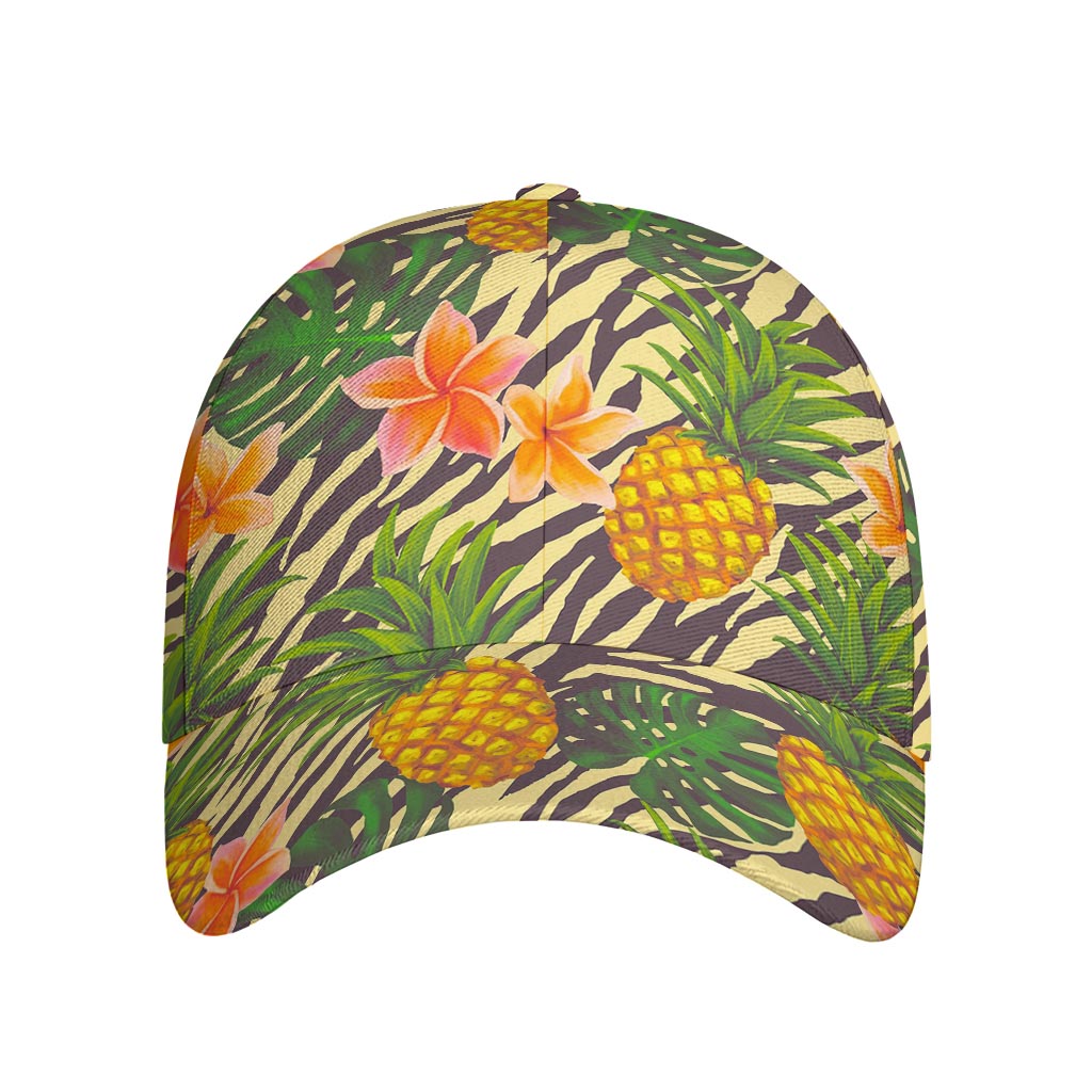 Vintage Zebra Pineapple Pattern Print Baseball Cap