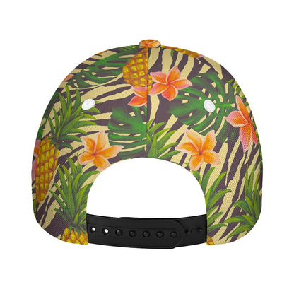 Vintage Zebra Pineapple Pattern Print Baseball Cap