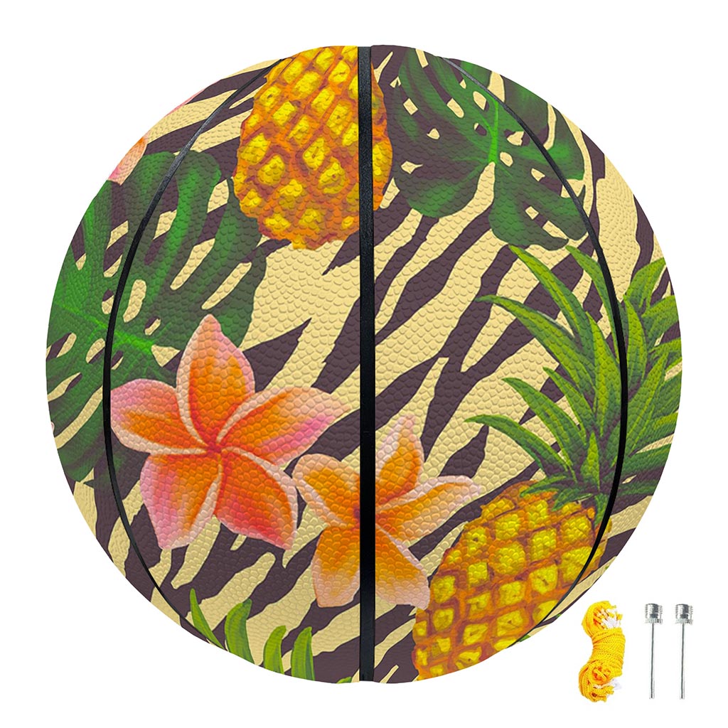 Vintage Zebra Pineapple Pattern Print Basketball