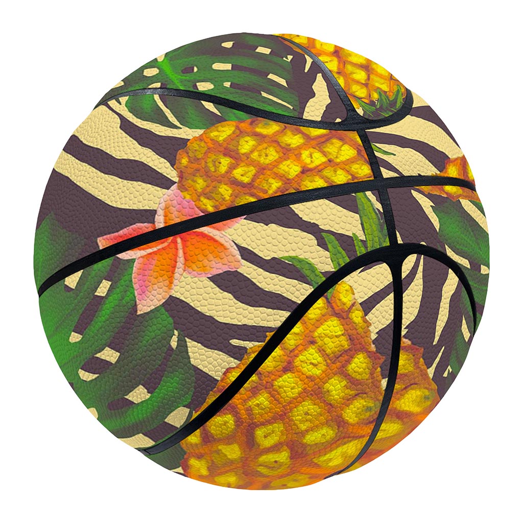 Vintage Zebra Pineapple Pattern Print Basketball