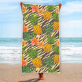 Vintage Zebra Pineapple Pattern Print Beach Towel