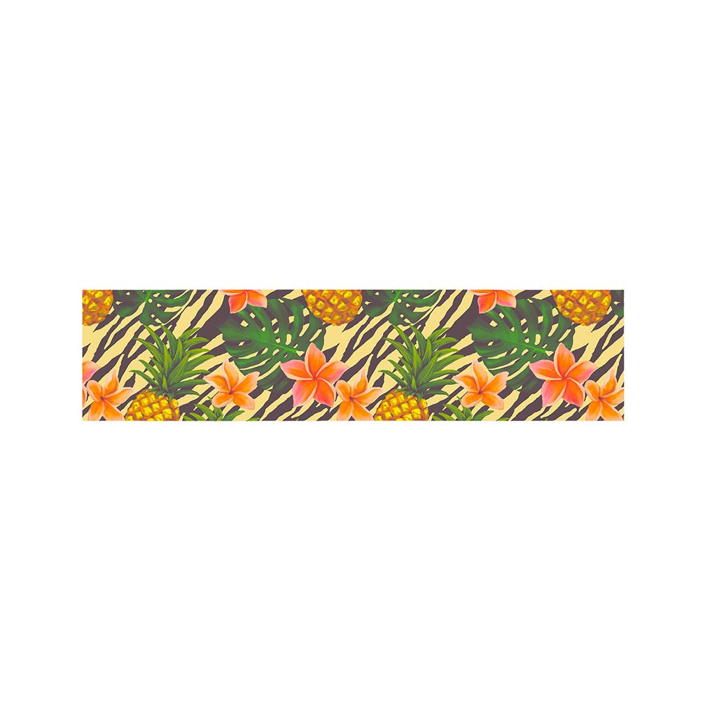 Vintage Zebra Pineapple Pattern Print Bed Runner
