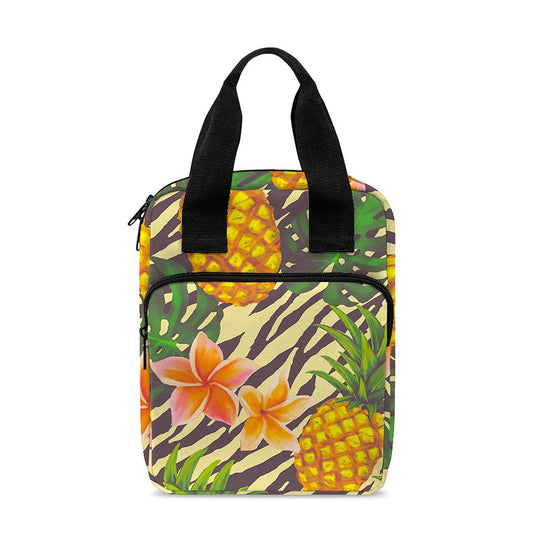 Vintage Zebra Pineapple Pattern Print Bible Tote Bag