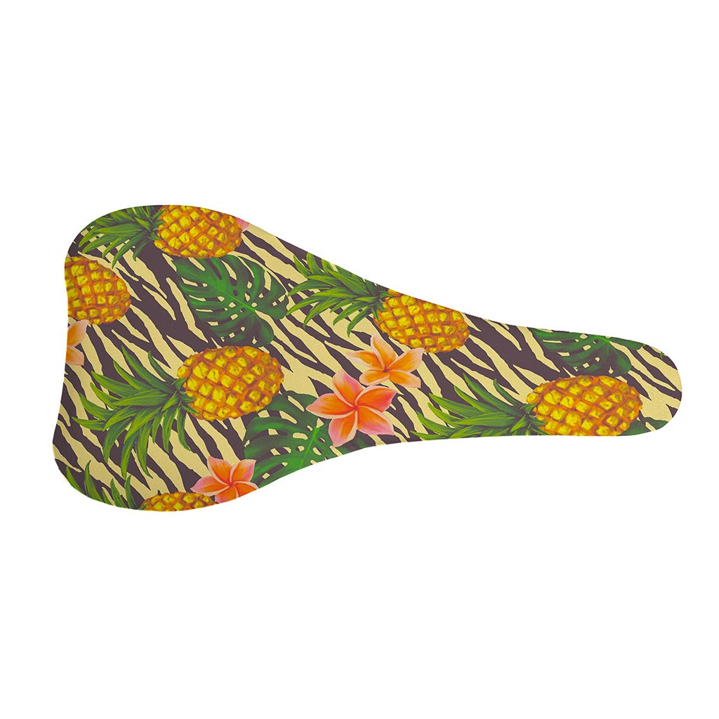 Vintage Zebra Pineapple Pattern Print Bicycle Seat Cover