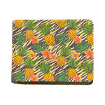 Vintage Zebra Pineapple Pattern Print Bifold Wallet